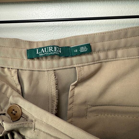 Lauren Ralph Lauren Women's Drawstring Jogger Pants Tan Size 12 - Picture 5 of 9
